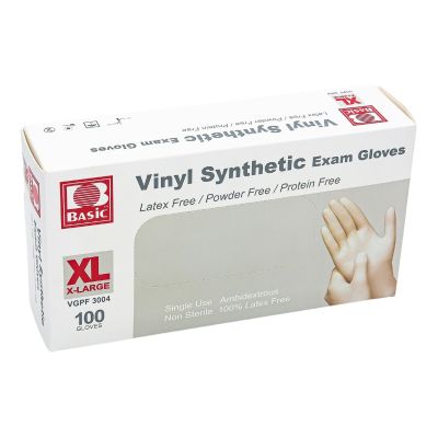 Basic® Vinyl Exam Glove, Extra Large, White