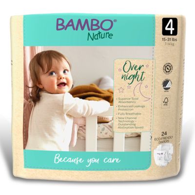 Bambo® Nature Overnight Diapers, Size 4