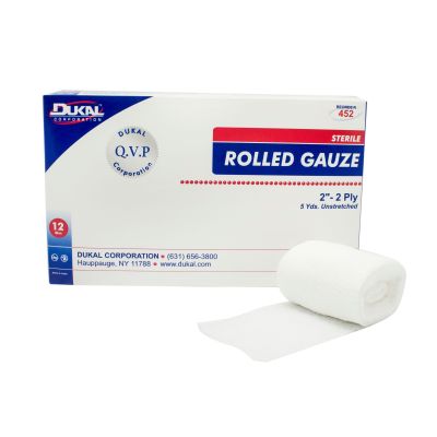 Dukal™ Sterile Fluff Bandage Roll, 2 Inch x 5 Yard, 2-Ply