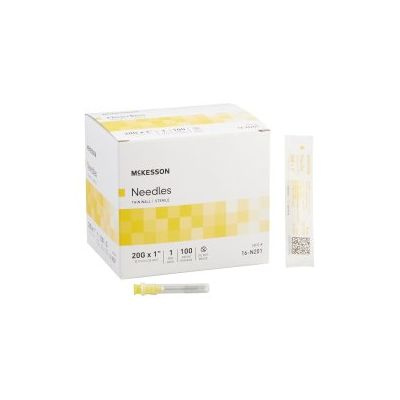 Hypodermic Needle McKesson 1 Inch Length 20 Gauge Thin Wall Without Safety