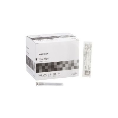 Hypodermic Needle McKesson 1-1/2 Inch Length 22 Gauge Thin Wall Without Safety