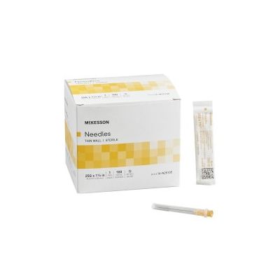 Hypodermic Needle McKesson 1-1/2 Inch Length 25 Gauge Thin Wall Without Safety