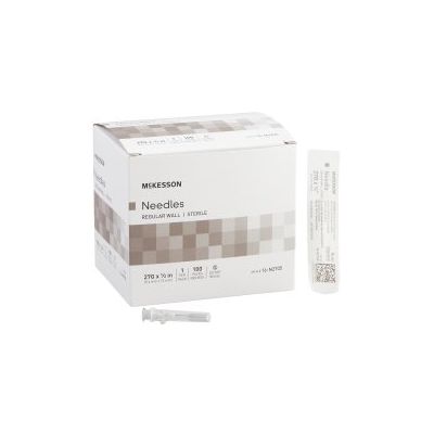 Hypodermic Needle McKesson 1/2 Inch Length 27 Gauge Regular Wall Without Safety