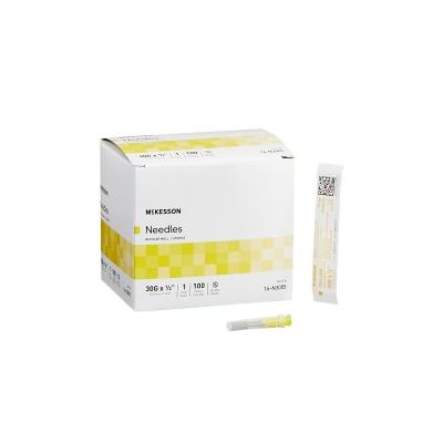 Hypodermic Needle McKesson 1/2 Inch Length 30 Gauge Regular Wall Without Safety