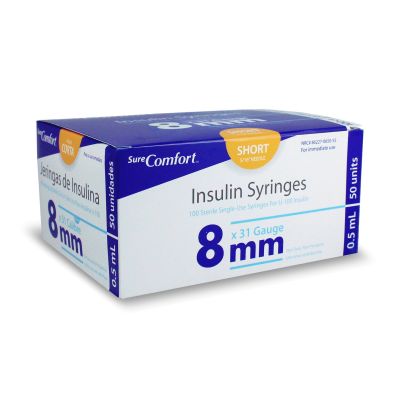 SYRINGE, INSULIN SURECOMFORT .5ML 31GX5/16" (5BX/CS)