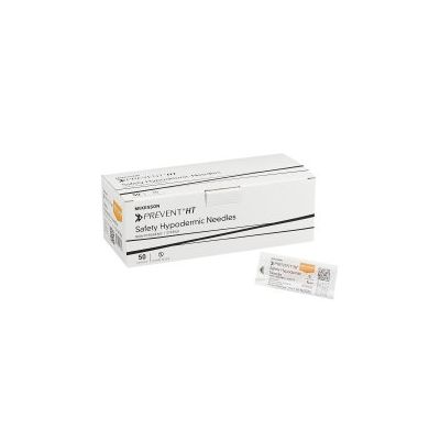 Safety Hypodermic Needle McKesson Prevent® HT 5/8 Inch Length 25 Gauge Thin Wall Hinged Safety Needle