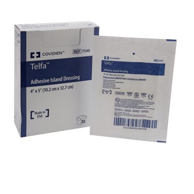 Telfa™ White Adhesive Dressing, 4 x 5 Inch