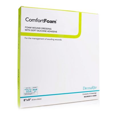 ComfortFoam™ Silicone Adhesive without Border Silicone Foam Dressing, 8 x 8 Inch