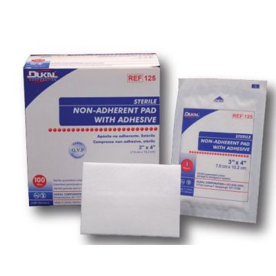 PAD, NON ADHERENT W/ADH 2X 3" (100/BX 24BX/CS)