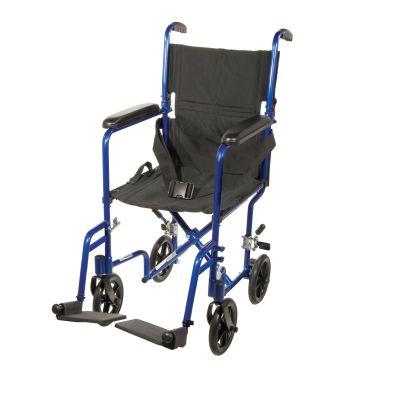 CHAIR, TRANSPORT ALUM BLU 17" D/S