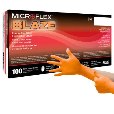 Microflex® Blaze® Nitrile Exam Glove, Small, Orange