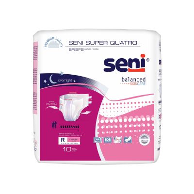 Seni® Super Quatro Severe Absorbency Incontinence Brief, Regular