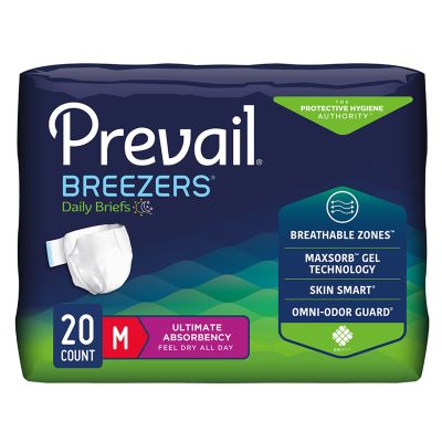 Prevail® Breezers® Ultimate Absorbency Incontinence Briefs, Medium