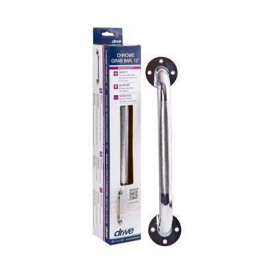 drive™ Chrome Knurled Grab Bar, 12 Inch