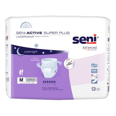 Seni® Active Super Plus Overnight Heavy Absorbent Underwear, Medium