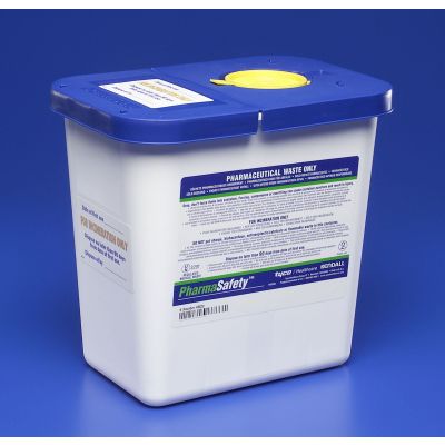 CONTAINER, SHARPS PHARMA WHT/BLU 2GL W/HINGED LID (20/CS)