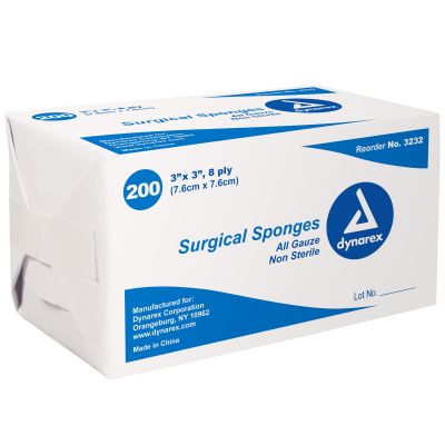 dynarex® Gauze Sponge, 3 x 3 Inch, 8-Ply