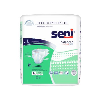 Seni® Super Plus Overnight Heavy to Severe Absorbency Incontinence Brief, Large