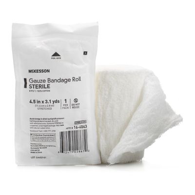 McKesson Sterile Fluff Bandage Roll, 4-1/2 Inch x 3-1/10 Yard, 8-Ply