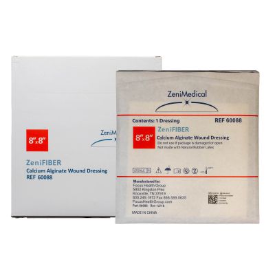 DRESSING, CALCIUM ALGINATE ZENFIBER 8"X8" (10/BX)
