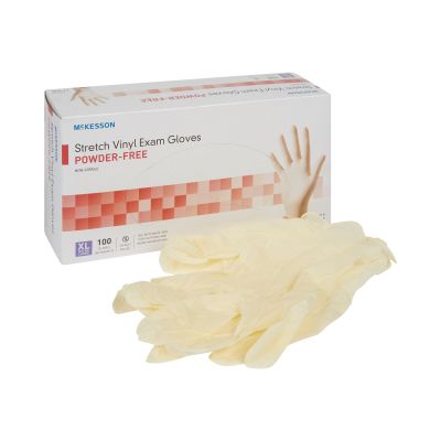 McKesson Stretch Vinyl Exam Glove, Extra Large, Ivory