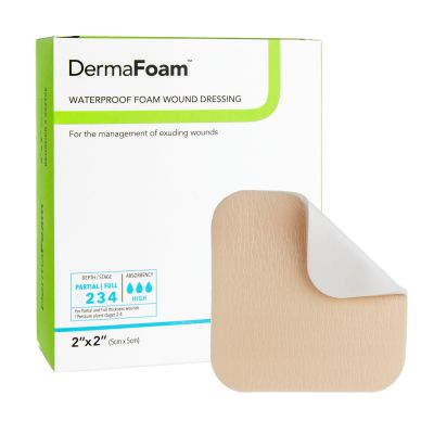 DermaFoam® Nonadhesive without Border Foam Dressing, 2 x 2 Inch