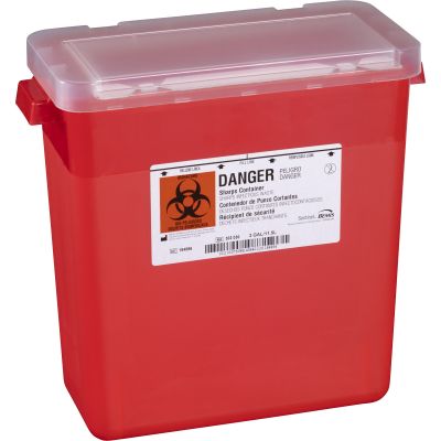 CONTAINER, SHARPS RED 3GL OPN LID (12/CS)