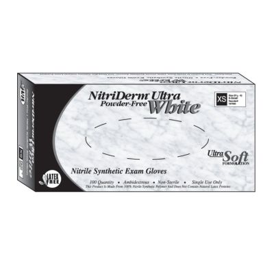 NitriDerm® Ultra White Nitrile Exam Glove, Large, White