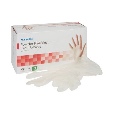 McKesson Vinyl Exam Glove, Medium, Clear
