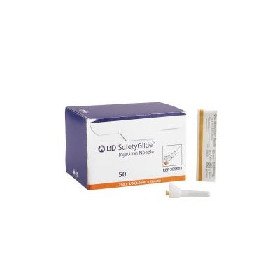 Safety Hypodermic Needle SafetyGlide™ 5/8 Inch Length 25 Gauge Thin Wall Sliding Safety Needle
