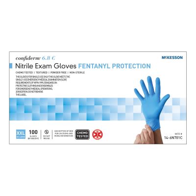 McKesson Confiderm® 6.8C Nitrile Exam Glove, 2X-Large, Blue