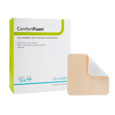 ComfortFoam™ Silicone Adhesive without Border Silicone Foam Dressing, 3 x 3 Inch