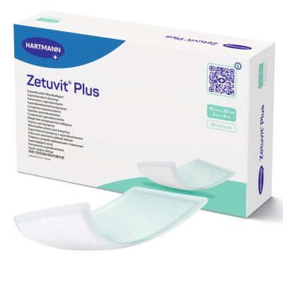 Zetuvit® Plus Sterile Superabsorbent Dressing, 4 x 8 Inch