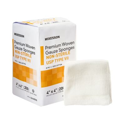 McKesson USP Type VII Gauze Sponge, 4 x 4 Inch, 8-Ply