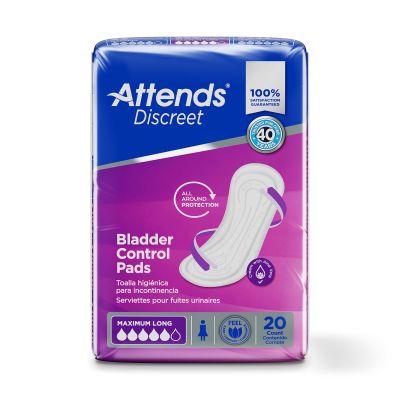 Attends® Discreet Women's Maximum Long Bladder Control Pad, 14½-Inch Length