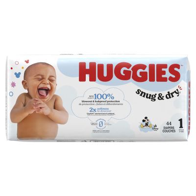 DIAPER, HUGGIES SNUG&DRY JUMBOPK SZ1 (44/PK 4PK/CS)