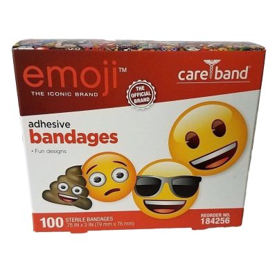 Care Brand Emoji™ Adhesive Strip Bandages, ¾ x 3 Inch