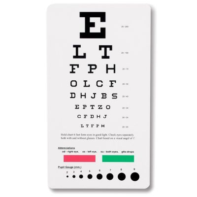 EYE CHART SNELLEN PCKT