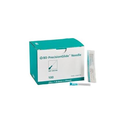 Hypodermic Needle PrecisionGlide™ 1 Inch Length 23 Gauge Thin Wall Without Safety