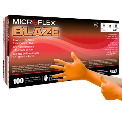 Microflex® Blaze® Nitrile Exam Glove, Medium, Orange