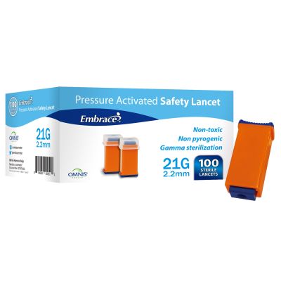 Embrace® Finger Activated Safety Lancet, 21 Gauge