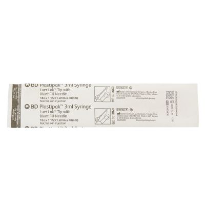 Blunt Fill Needle with Syringe BD™ 18 Gauge Blunt