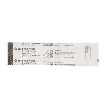 Blunt Fill Needle with Syringe BD™ 18 Gauge Blunt