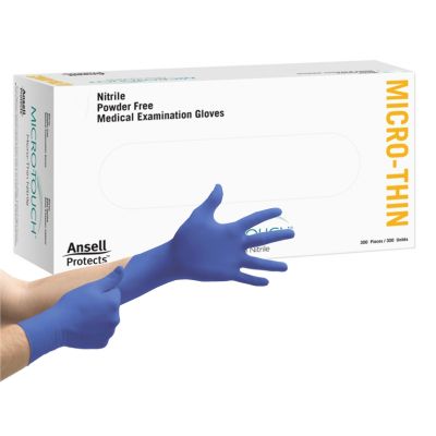 Micro-Touch® Micro-Thin Nitrile Exam Glove, Medium, Blue