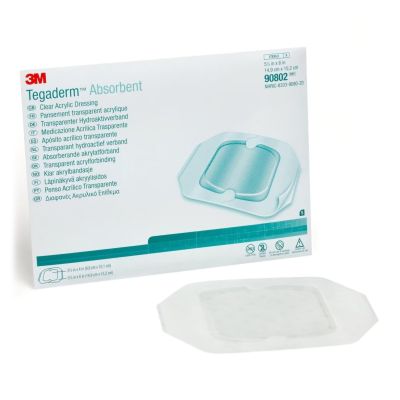 3M™ Tegaderm™ Absorbent Acrylic Transparent Film Dressing, 5-7/8 x 6 Inch