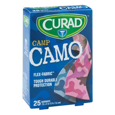 BANDAGE ADH CAMO PINK/BLU 25/BX FABRIC