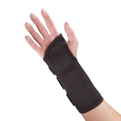 WRIST SPLINT, D-RING CLSR BLK LT LG 8"
