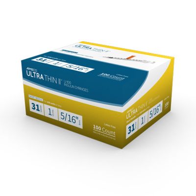 SYRINGE, INSULIN 1CC 31G X 5/16" (100/BX 5BX/CS)