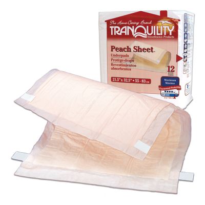 Tranquility® Peach Sheet Underpad, 21½ x 32½ Inch