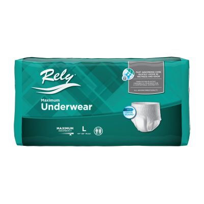 UNDERWEAR, RELY MAXIMUM PROT LG (20/BG 4BG/CS)